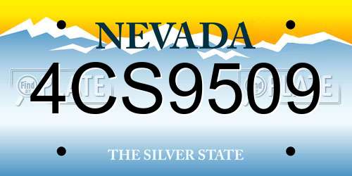4CS9509 Nevada License Plate