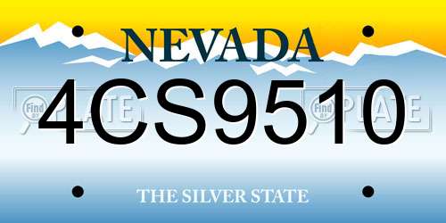4CS9510 Nevada License Plate