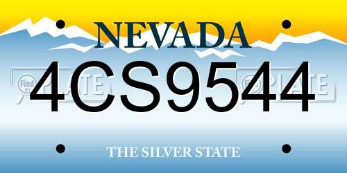 4CS9544 Nevada License Plate