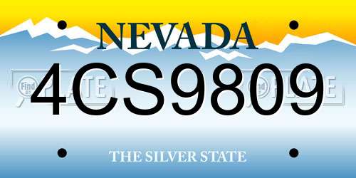 4CS9809 Nevada License Plate