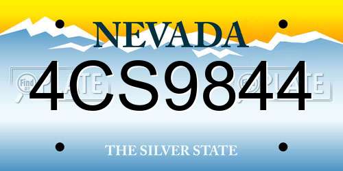 4CS9844 Nevada License Plate