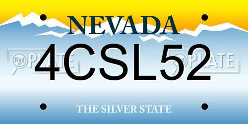 4CSL52 Nevada License Plate