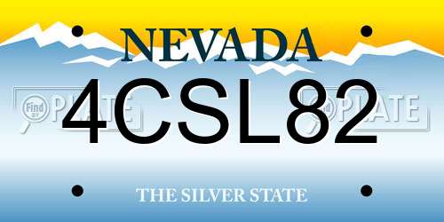 4CSL82 Nevada License Plate