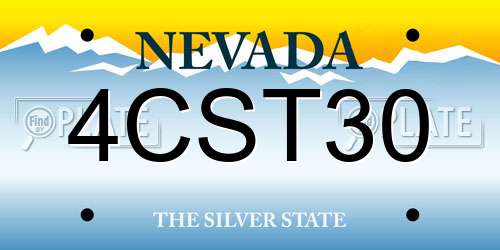4CST30 Nevada License Plate