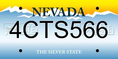 4CTS566 Nevada License Plate