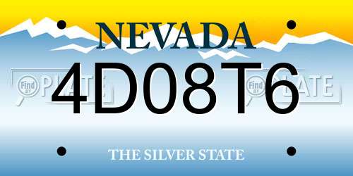 4D08T6 Nevada License Plate