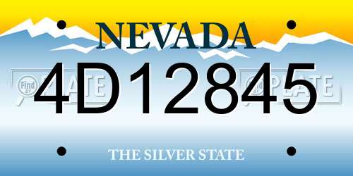 4D12845 Nevada License Plate