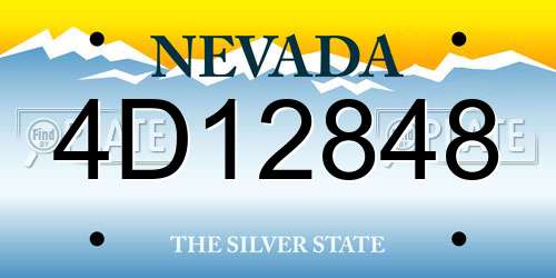 4D12848 Nevada License Plate