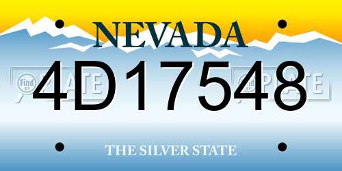 4D17548 Nevada License Plate