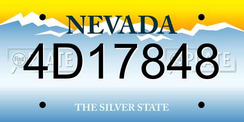 4D17848 Nevada License Plate