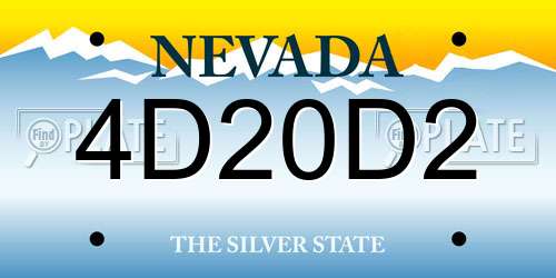 4D20D2 Nevada License Plate
