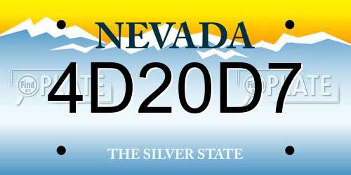 4D20D7 Nevada License Plate