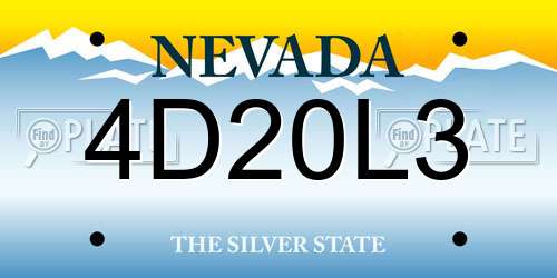 4D20L3 Nevada License Plate