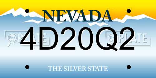 4D20Q2 Nevada License Plate