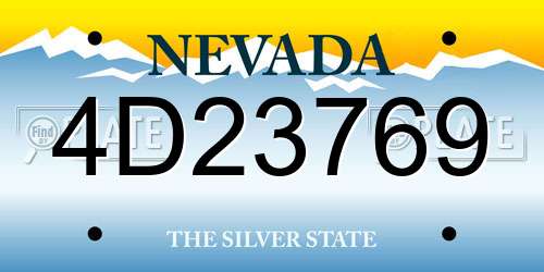 4D23769 Nevada License Plate