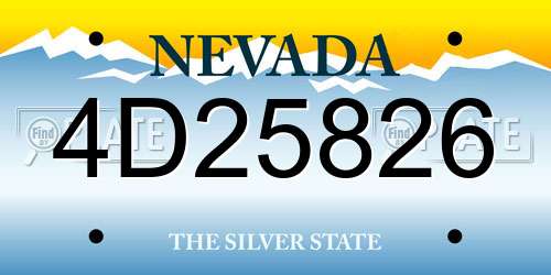 4D25826 Nevada License Plate