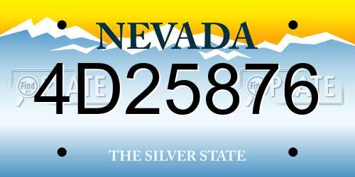 4D25876 Nevada License Plate
