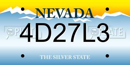 4D27L3 Nevada License Plate