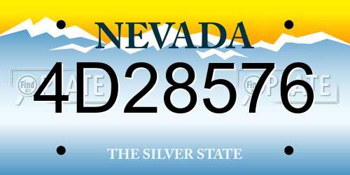 4D28576 Nevada License Plate
