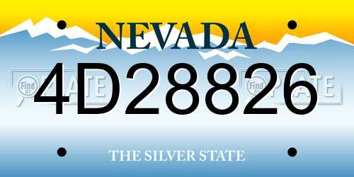 4D28826 Nevada License Plate