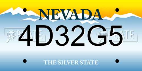 4D32G5 Nevada License Plate