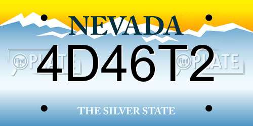 4D46T2 Nevada License Plate