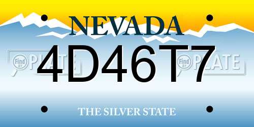 4D46T7 Nevada License Plate