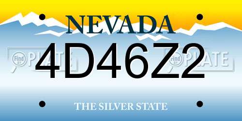 4D46Z2 Nevada License Plate
