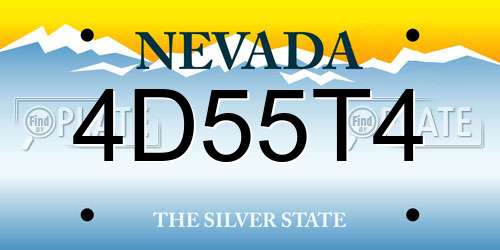 4D55T4 Nevada License Plate