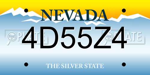 4D55Z4 Nevada License Plate