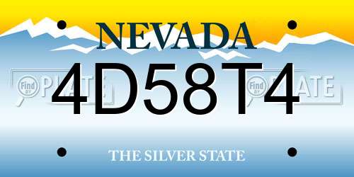 4D58T4 Nevada License Plate
