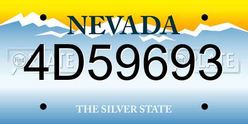4D59693 Nevada License Plate