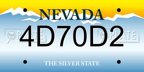 4D70D2 Nevada License Plate