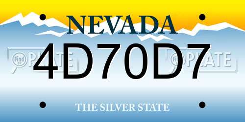 4D70D7 Nevada License Plate