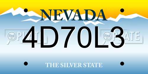 4D70L3 Nevada License Plate