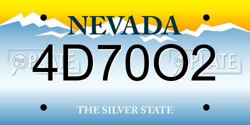 4D70O2 Nevada License Plate