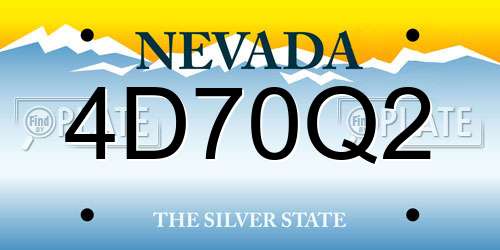 4D70Q2 Nevada License Plate