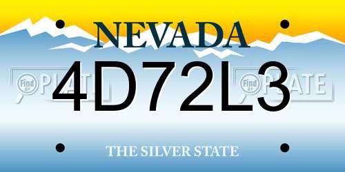 4D72L3 Nevada License Plate