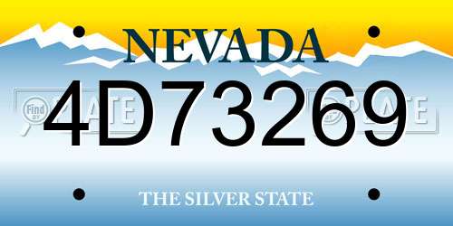 4D73269 Nevada License Plate