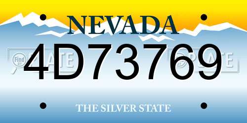 4D73769 Nevada License Plate