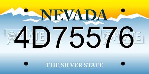 4D75576 Nevada License Plate
