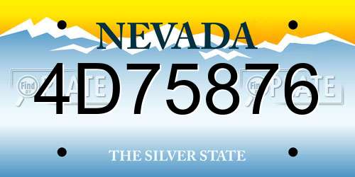 4D75876 Nevada License Plate