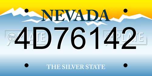 4D76142 Nevada License Plate