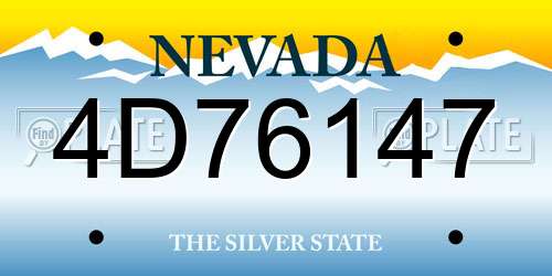 4D76147 Nevada License Plate