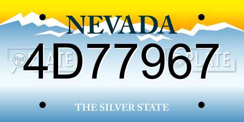 4D77967 Nevada License Plate