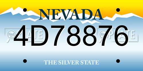 4D78876 Nevada License Plate