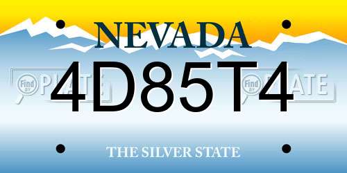 4D85T4 Nevada License Plate