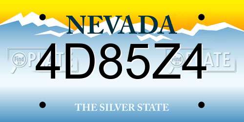 4D85Z4 Nevada License Plate