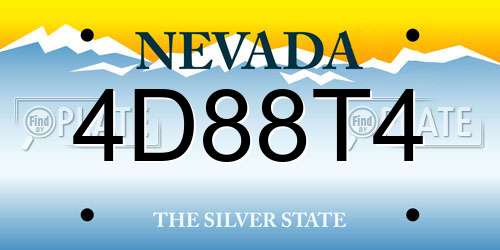 4D88T4 Nevada License Plate