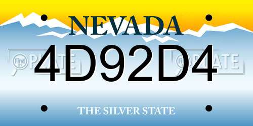 4D92D4 Nevada License Plate